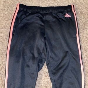 Adidas pink striped joggers